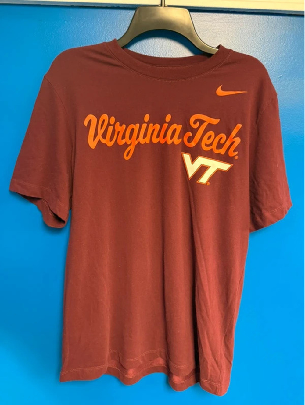 Nike Virginia Tech Hokies Dri-FIT Short Sleeve Shirt Mens L